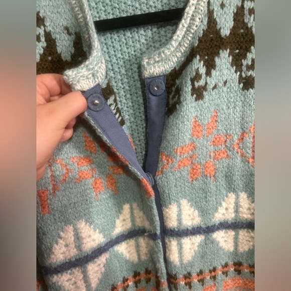 RARE~Sundance FairIsle Cardigan BLUE,PINK,PASTEL YELLOWSTONE STYLE - Picture 9 of 9
